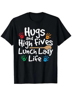 Костюм Работника Столовой - Футболка 'Lunch Lady Life', 100% Хлопок, Ткань