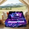1PC Custom Name "Neon Crown Celebration" outdooor Flannel blankets Throw Blanket All-Season Throw Gift Bedspread for Couch, Bed, Camping Holiday Birth