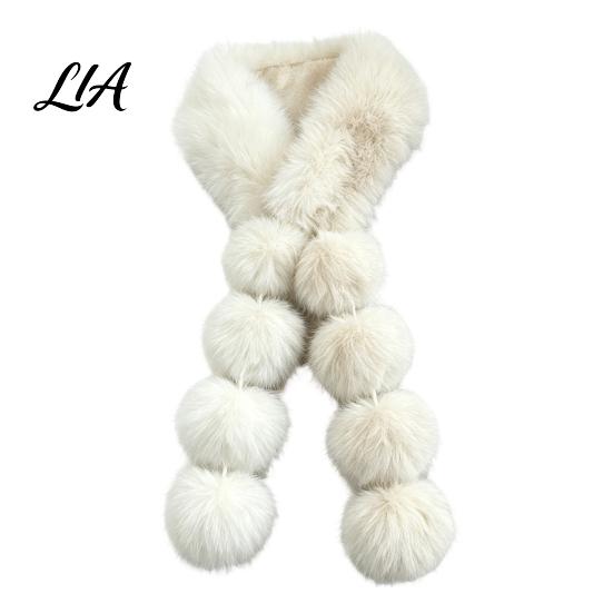 Magnetic Plush Neck Warmer Women Faux Fur Scarf, Winter with Buckle, Lightweight Wrap Elegant Draping Design Long Soft Collar for Cold Weather Luxury