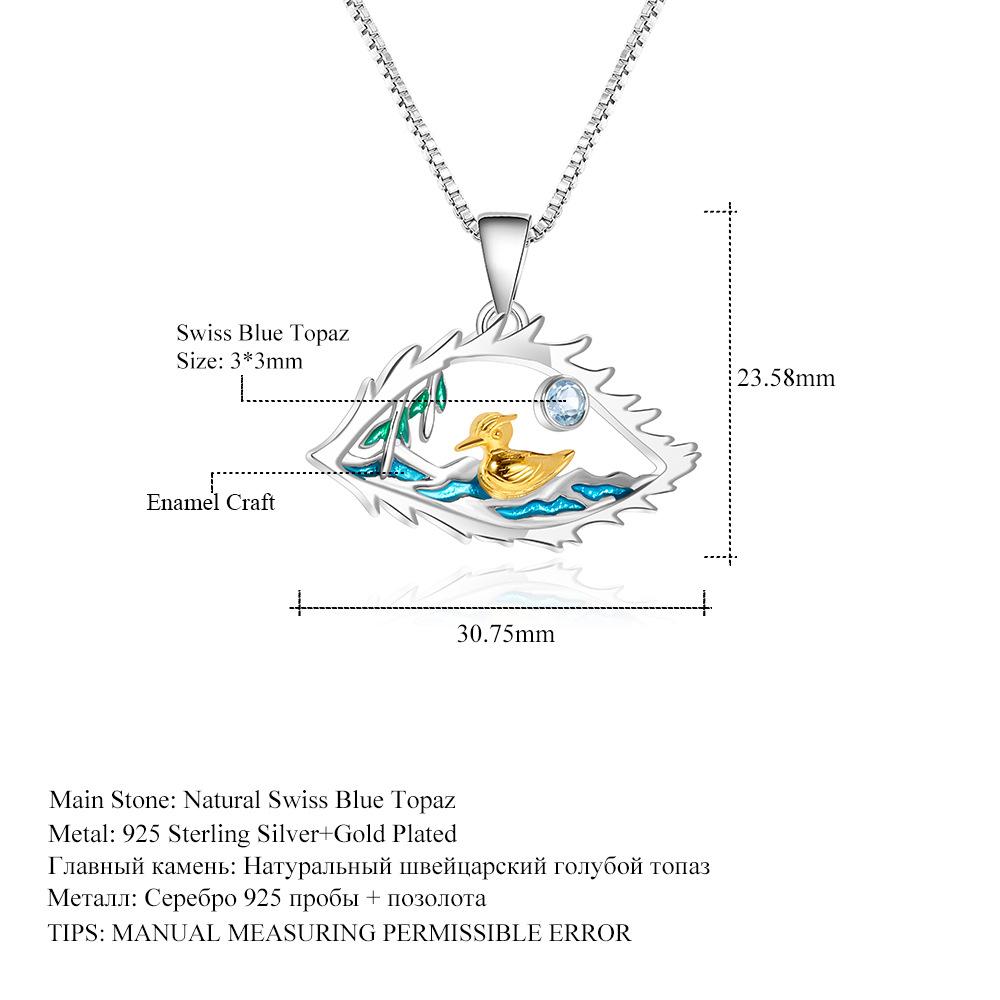 Оригинальный дизайнерский кулон из высококачественного драгоценного камня Lake of Eyes s925, серебряная эмаль, ожерелье с натуральным топазом, кулон