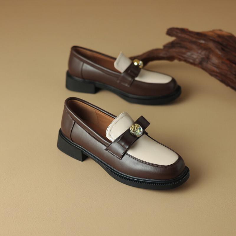 Новые удобные женские лоферы размер женской обуви повседневные с легким вырезом на низком каблуке однотонные резиновые с круглым носком на плоской подошве