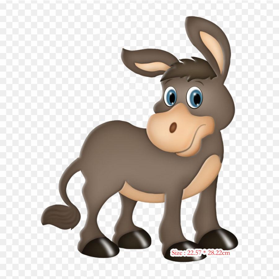 Donkey Cartoon Iron On Heat Transfer Printing Vinyl Patches Sticker for Clothes DIY Appliques Washable Patches