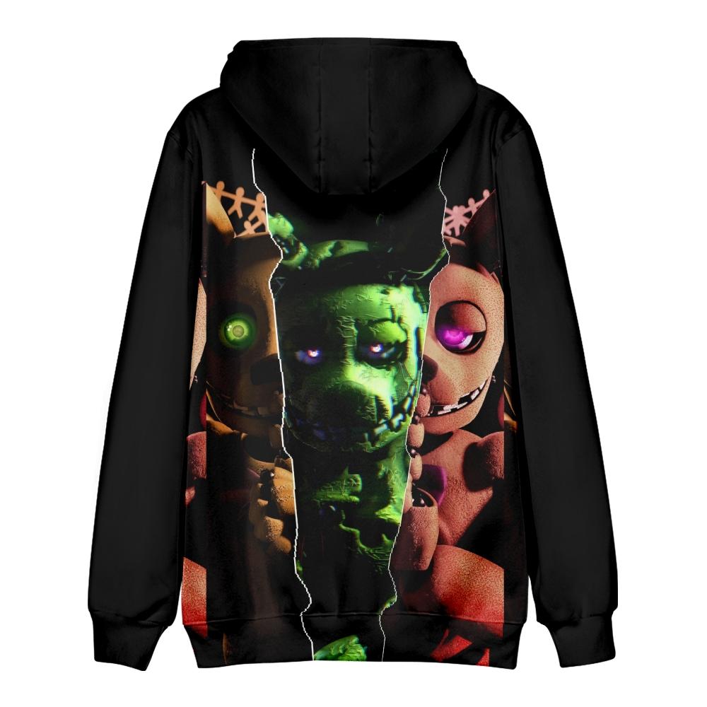 Men Women Fashion Five Nights At Freddy's Hoodies Streetwear Harajuku Casual Cartoon Printed Hooded Pullover Sweatshirts
