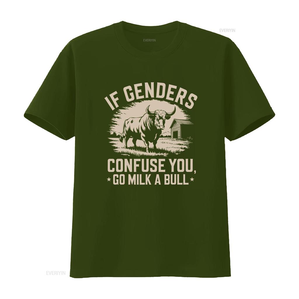 Ifunny Quote If Genders Confuse You Go Milk A Bull Vintage T Shirt Streetwear Fashion Soft Designer Clothes Vintage