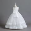 Детское платье Платье принцессы с атласным однотонным платьем для торта