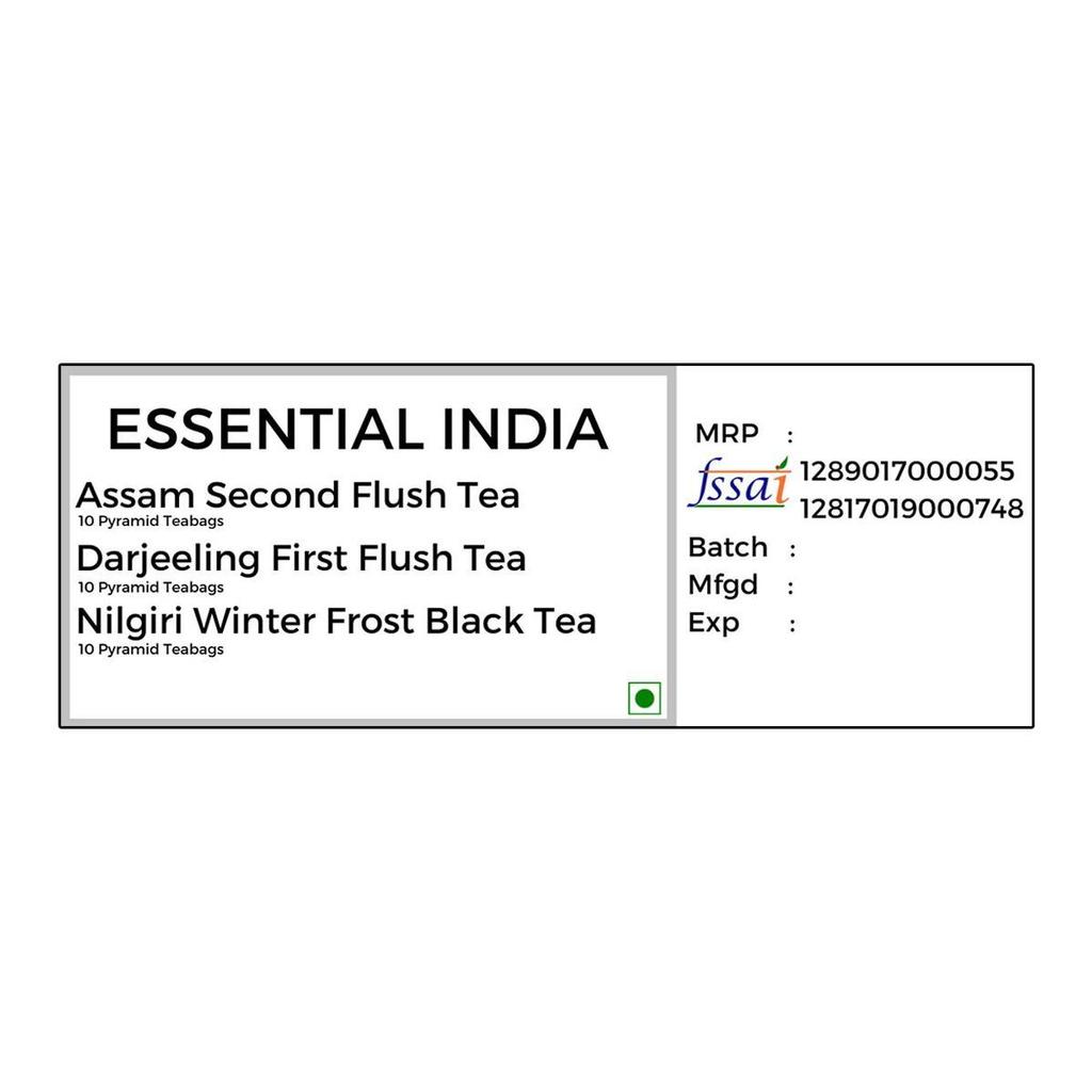 Tea Set 3 Flavors (30 Pack, 2 G), Essential India Gift Box, Karma Kettle