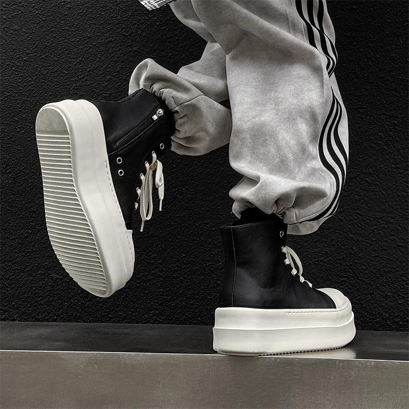 2024 Осень/Зима Унисекс Тренд Высокие Кроссовки на Толстой Подошве для Уличных Танцев и Скейтбординга (18456-J)