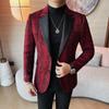 British Style Plaid Suit Jackets Men High Quality Luxury Slim Fit Business Blazers Coat Formal Suit Coat