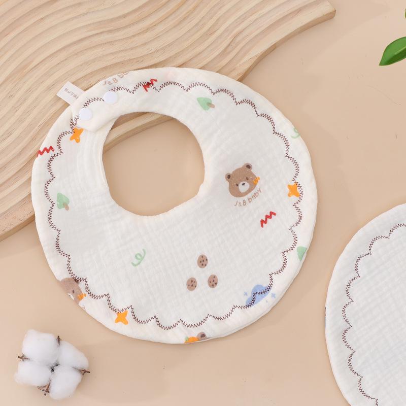 Хлопковый детский слюнявчик с вращением на 360° - Абсорбирующее круглое полотенце для слюны