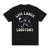 Live Laugh Lobotomy Забавные футболки с мемами, мужские и женские повседневные модные футболки с короткими рукавами, летние топы, футболка большого размера из 100% хлопка