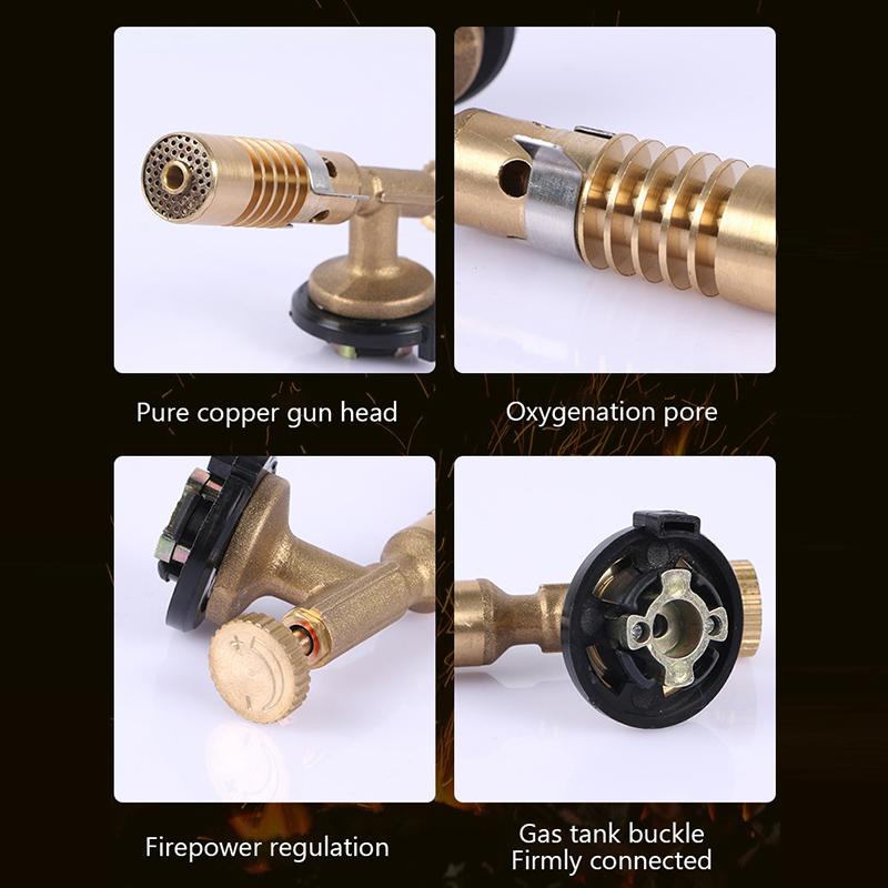 Медная бутановая горелка, сварочная газовая горелка, огнемет для пайки, портативный термофен для кемпинга и барбекю