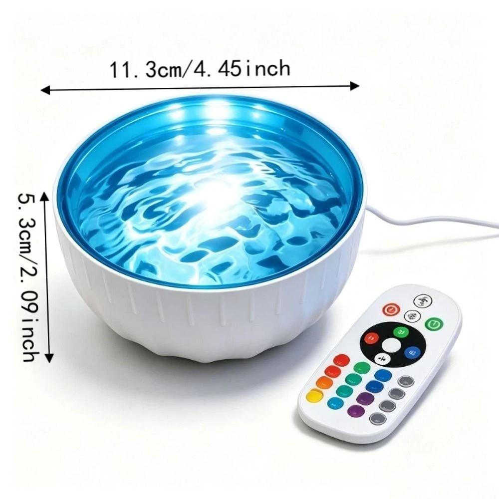 USB Powered Water Ripple Ambient Lamp 16‑Color RGB Projection Lamp Home Decor