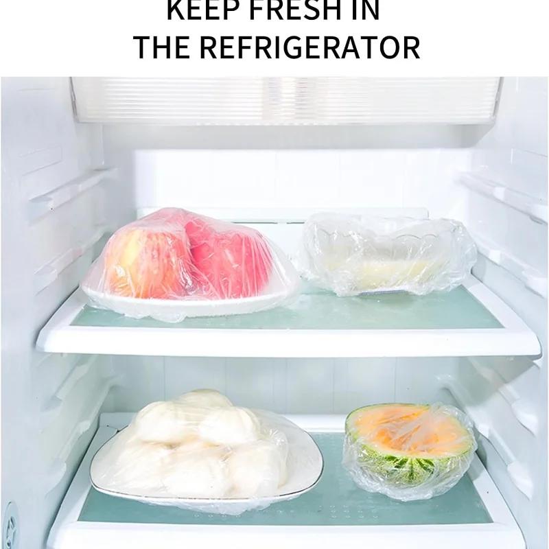 100 шт. Многоразовые крышки для тарелок, растягивающиеся пластиковые колпачки, крышки для мисок, универсальная кухонная пластиковая пленка для крышек блюд