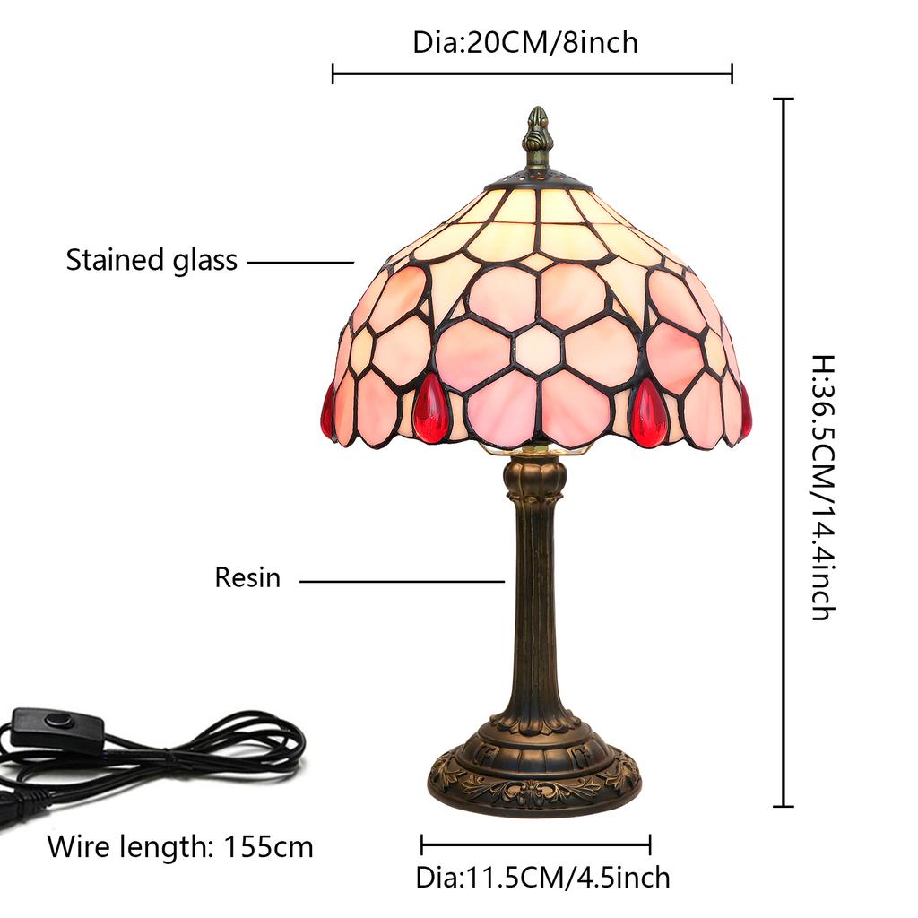 Европейский Розовый цветок Ретро Ресторан Бар Кафе Витраж Прикроватная Спальня Креативная Маленькая Настольная Лампа Домашний Декор Освещение