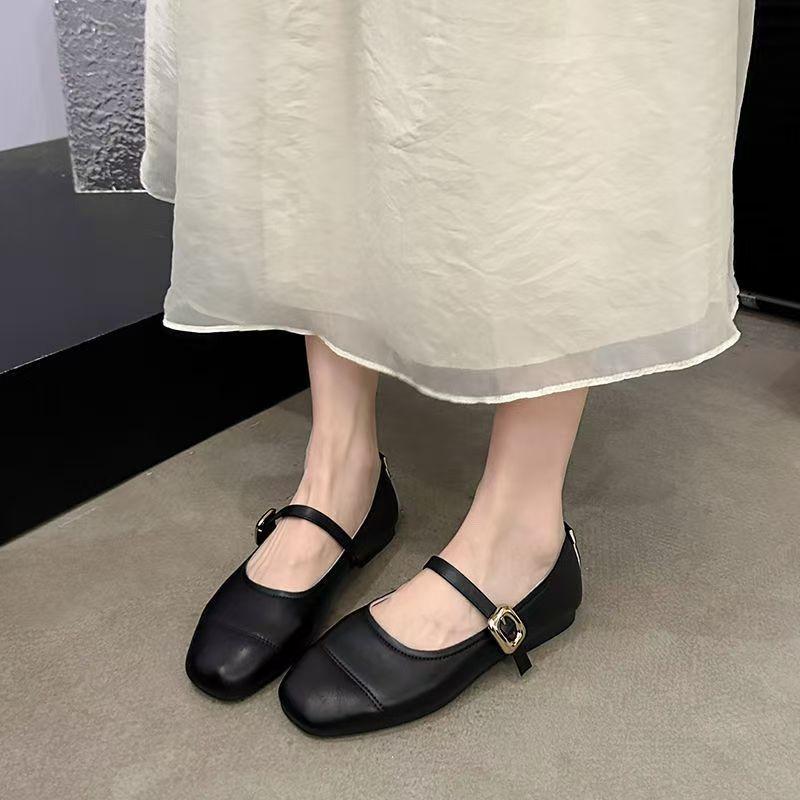 Soft-soled Mary Jane Shoes Round Head Shallow Mouth Summer New New Chinese Versatile One-word Strap Single Shoes Flat Women
