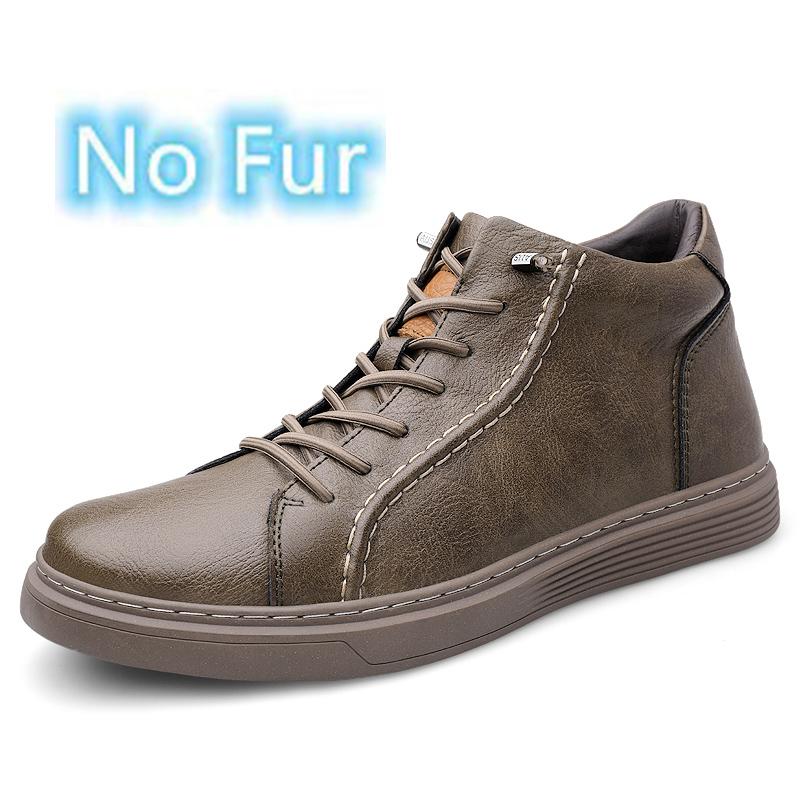 Модные нескользящие универсальные мужские кроссовки на шнуровке из натуральной кожи повседневная обувь с высоким берцем для ходьбы теплые зимние мужские ботильоны кроссовки