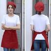 Unisex Waterproof Half Apron with 2 Pockets Waitress Chef Waist Apron Resistant Restaurant Cafe Lace-up Short Apron