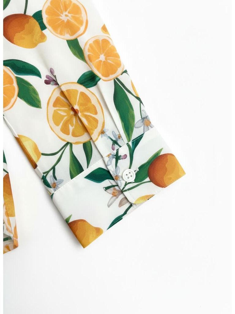 2026 Оранжевый Элемент Нишевый Дизайн Свободная Рубашка с Длинным Рукавом для Весны/Лета