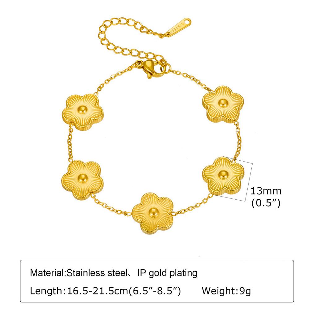 Vnox Роскошные браслеты-клевер с четырьмя листьями для женщин, девушек, цветной цветочный винтажный браслет, подарок любви для жены, ее девушки