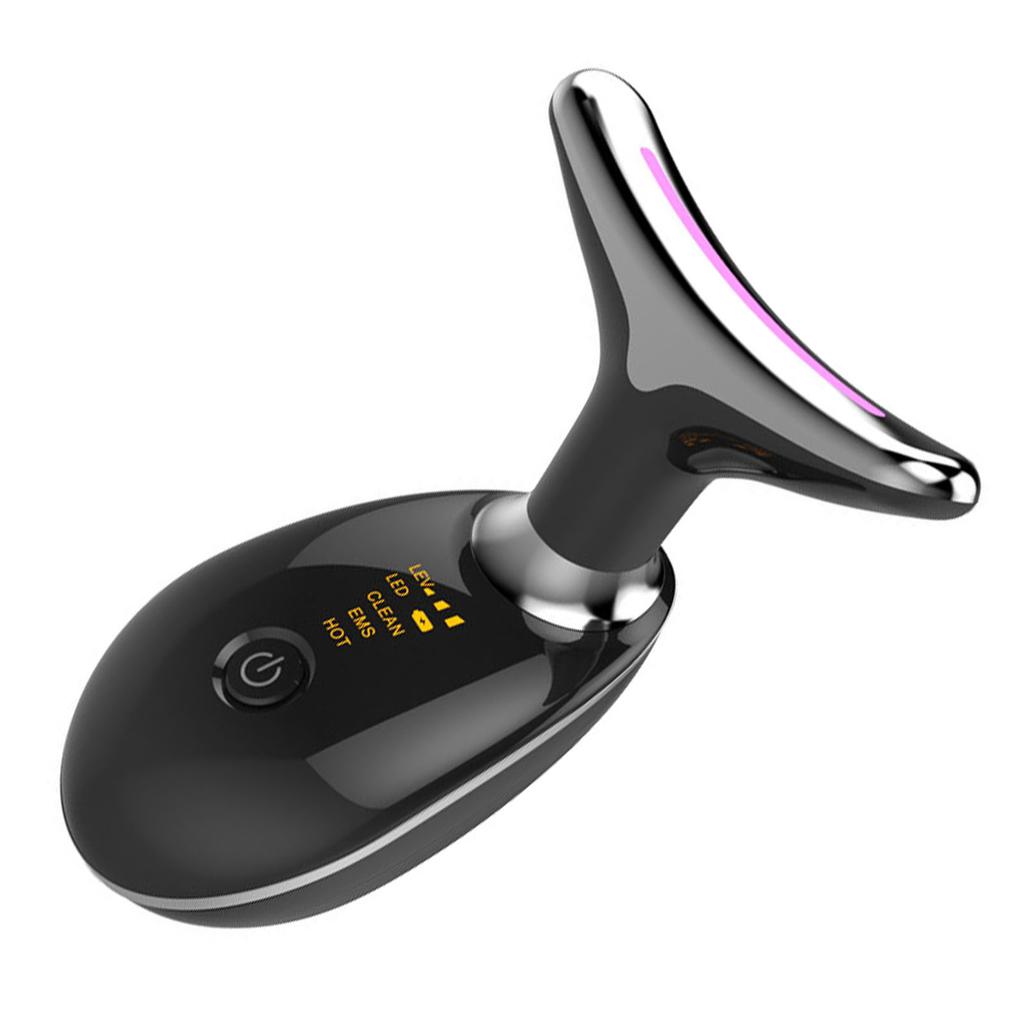 Neck Lifting Massager Colorful Lights Improve Absorption Neck Skin Tightening Device Black
