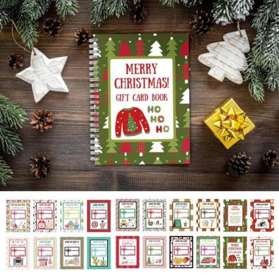 Счастливого Рождества Подарочный Сертификат Книга 10 Страниц Сделай Сам Спиральный Переплет