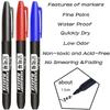 10-12PCs Permanent Marker Pen Fine/Thin & Crude/Twin Nib 1.5mm Waterproof Oil-Based Ink Black Blue Red School Office Supplies