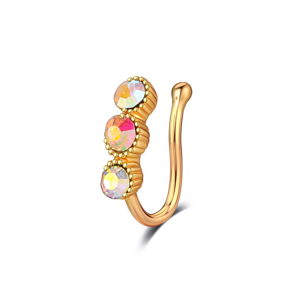 Зажим для носа из циркона из нержавеющей стали с аксессуаром для пирсинга носа