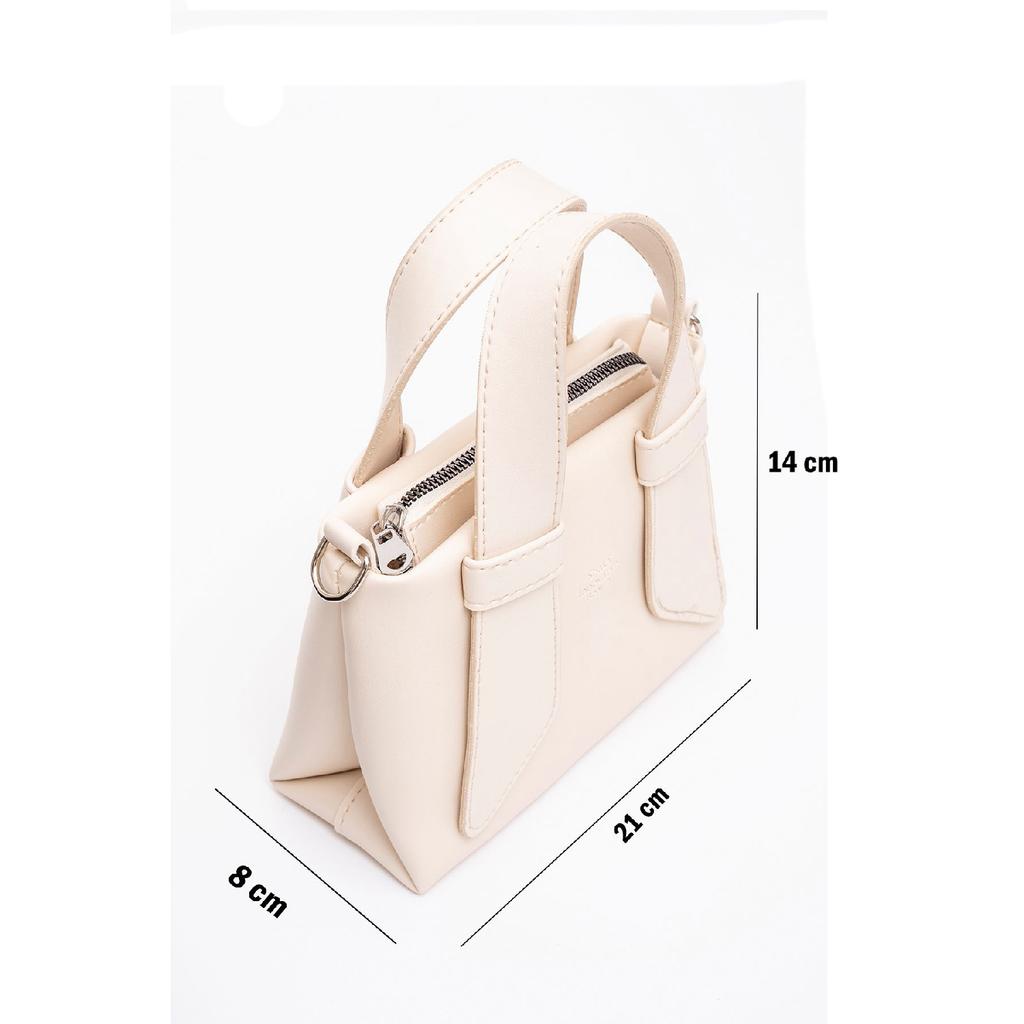 Black Shk60 Artificial Leather Single Compartment Double Handle Handbag And Crossbody Shoulder Bag L:14W:21W:8 Cm