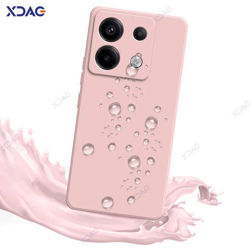Милые квадратные жидкие силиконовые чехлы для Xiaomi POCO X6 Pro Neo 5G роскошные мягкие чехлы для телефонов POCOX6 X6Pro X6Neo Coque