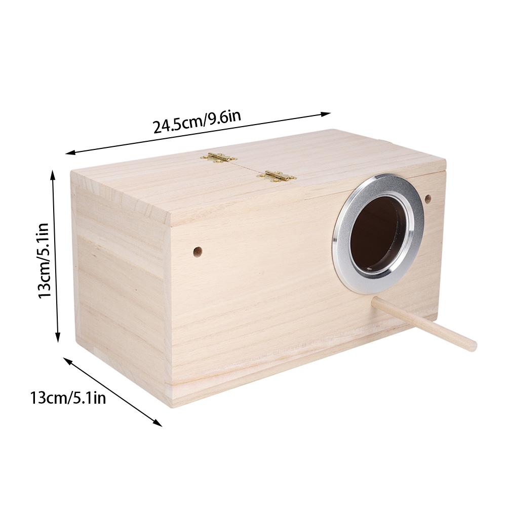 Pet Bird Breeding Box with Stand Wooden Bird Nest House Cage Accessories for Parrot Bird Breeding House
