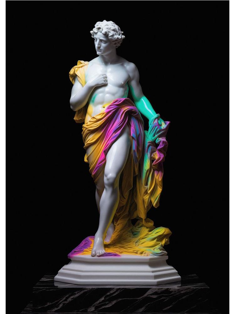 Винтажный мраморный постер «Аполлон» Дэвид Пополо, холст, картина, абстрактная статуя, настенное искусство для современной гостиной, домашний декор, Куадрос