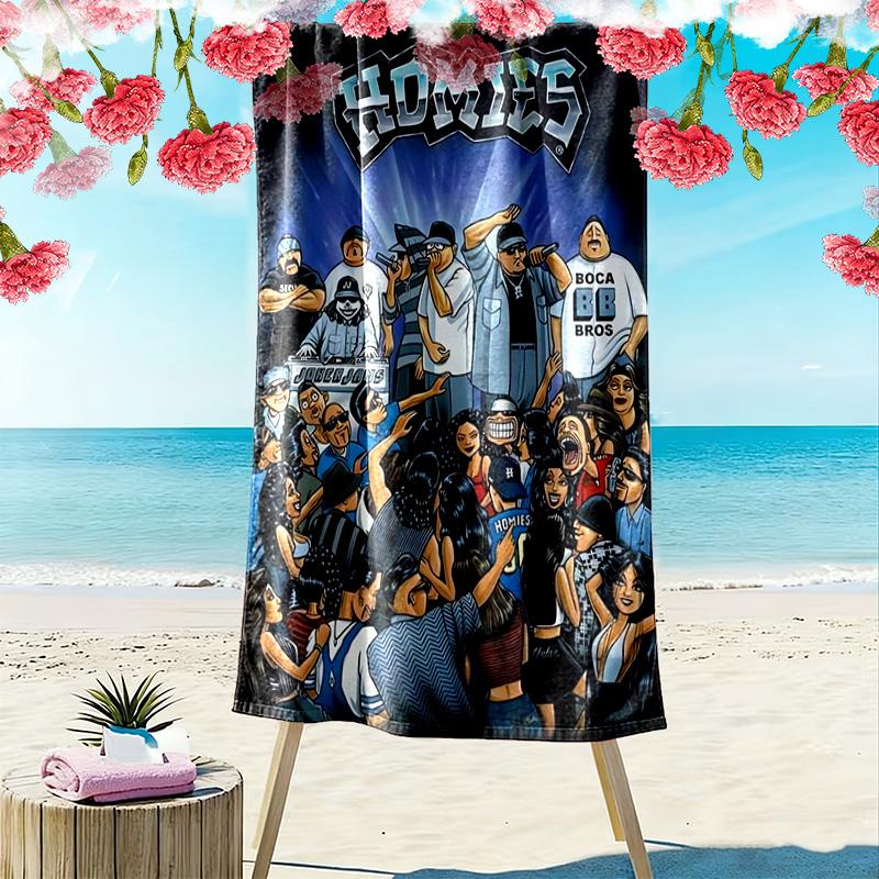 Homies 2D Flat Print Beach Towel, Large Soft Quick Dry Towel for Beach Camping Swimming.MSTJ0918183