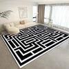 Black White Rug Non Slip Washable Minimalist Area Rugs for Living Room Bedroom Home Decor Floor Mat