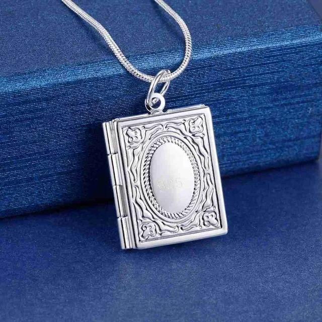 Hot Fashion 925 Sterling Silver Necklace for Women Fine Classic Square Pendant 18 Inches Christmas Gift Wedding Party Jewelry
