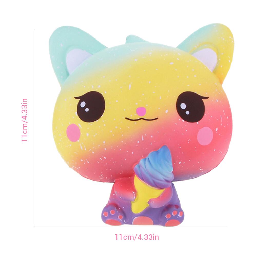 Cute Plush Ice Cream Cat Stress Toy Squeeze Rebound Toy for Kids & Adults Soft