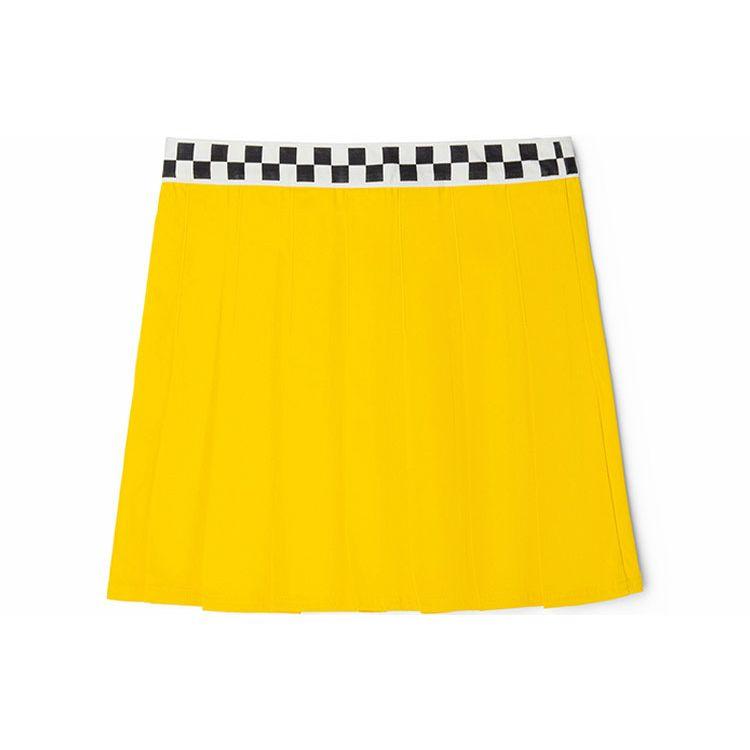 Vans X Tierra Whack Коллаборация Клетка Плиссированная Привлекательная Сладкая Крутая Мода Повседневная Юбка Женские юбки Ярко-желтый VN0A7PSXSEJ