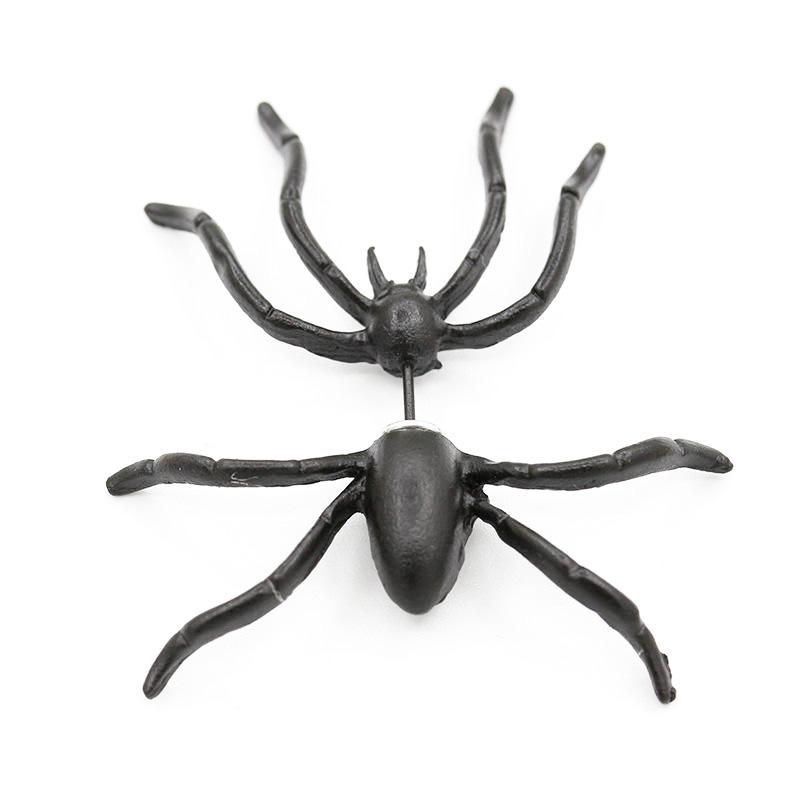 Творческие личности, черные серьги-гвоздики в виде паука, модные женские серьги, квадратные серьги-гвоздики