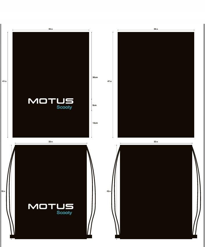 Original Motus Scooty Scooter Cinch Drawstring Backpack Sports Bag 32 x 42 cm