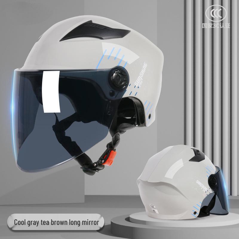 Унисекс Сертифицированный Электрический Мотоциклетный Шлем - Летний Солнцезащитный, Соответствует Национальным Стандартам