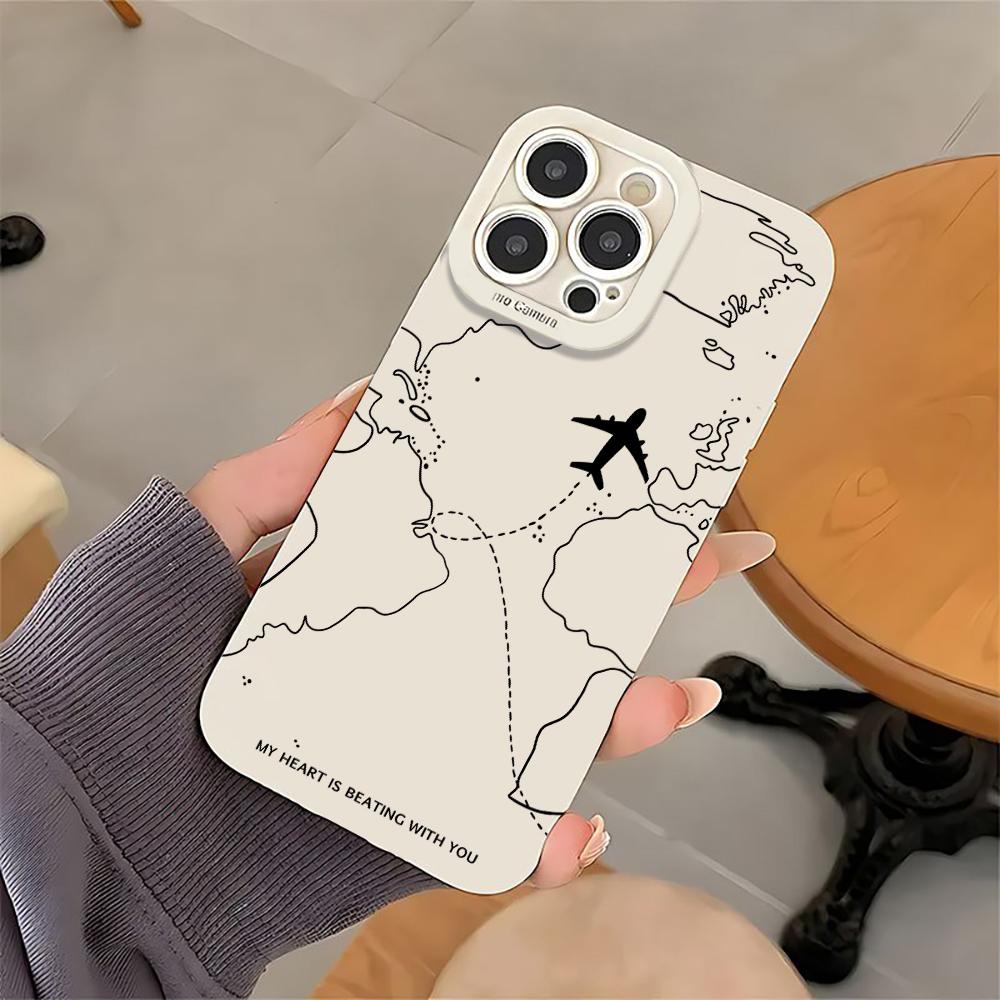 Чехол для телефона с туристическим узором Для iPhone 12 17 16 15 14 13 11 Pro Max Для iPhone 7 8 16 15 14 Plus XS XR Ударопрочный Защитный Funda