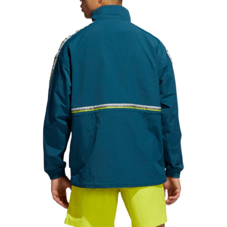adidas Мужские куртки Originals Водяная утка Зеленый Стойка умеренный Другое GN3894