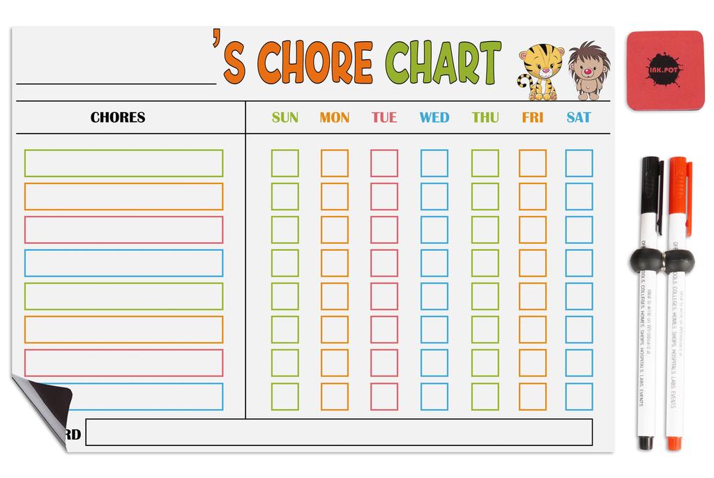 Inkdotpot Magnetic  Whiteboard Chore Chart Chore  Chart For  Refrigerator  - Dry Erase Behavior Chart For Kids