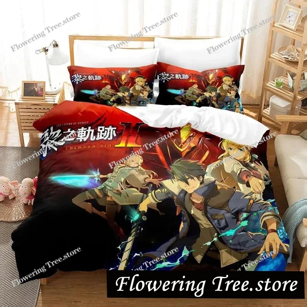 Аниме The Legend Of Heroes Постельный комплект Пододеяльник Комплект для кровати Покрывало Наволочка Одеяло Кинг Размер Королева Размер Мальчики Взрослые Постельное белье