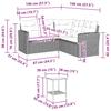 L shaped garden sofa set with table and cushions grey poly rattan