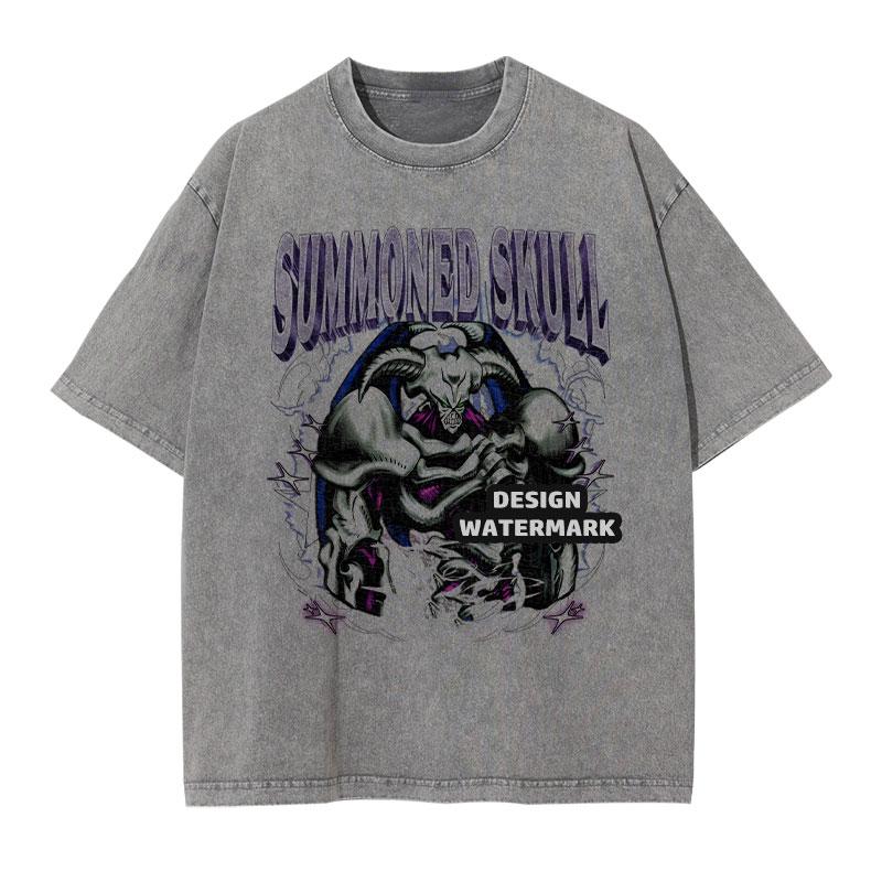 Anime Yu Gi T Shirts Manga Vintage Washed Oh Blue Eyes White Dragon Tshirt Oversized Yugioh T Shirt Retro Tops Tees Man Cotton
