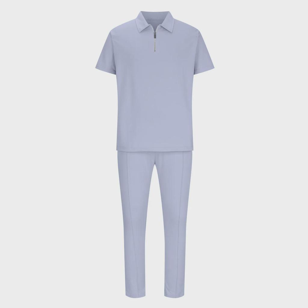 Мужские летние костюмы: Новый молодежный спортивный комплект из рубашки поло и повседневных брюк