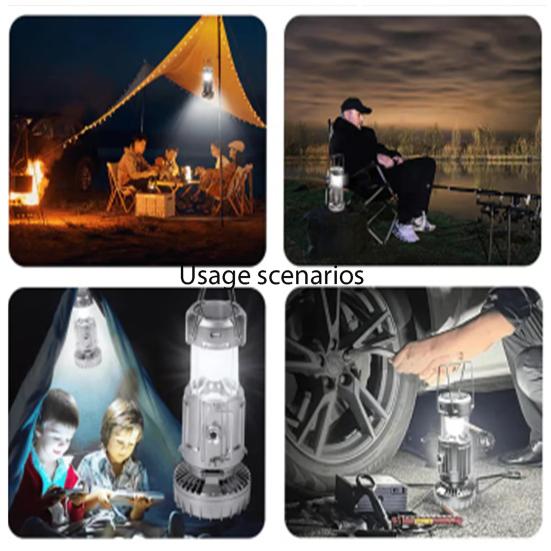 Солнечный кемпинговый фонарь с вентилятором Сверхяркий Высокий световой поток Компактный