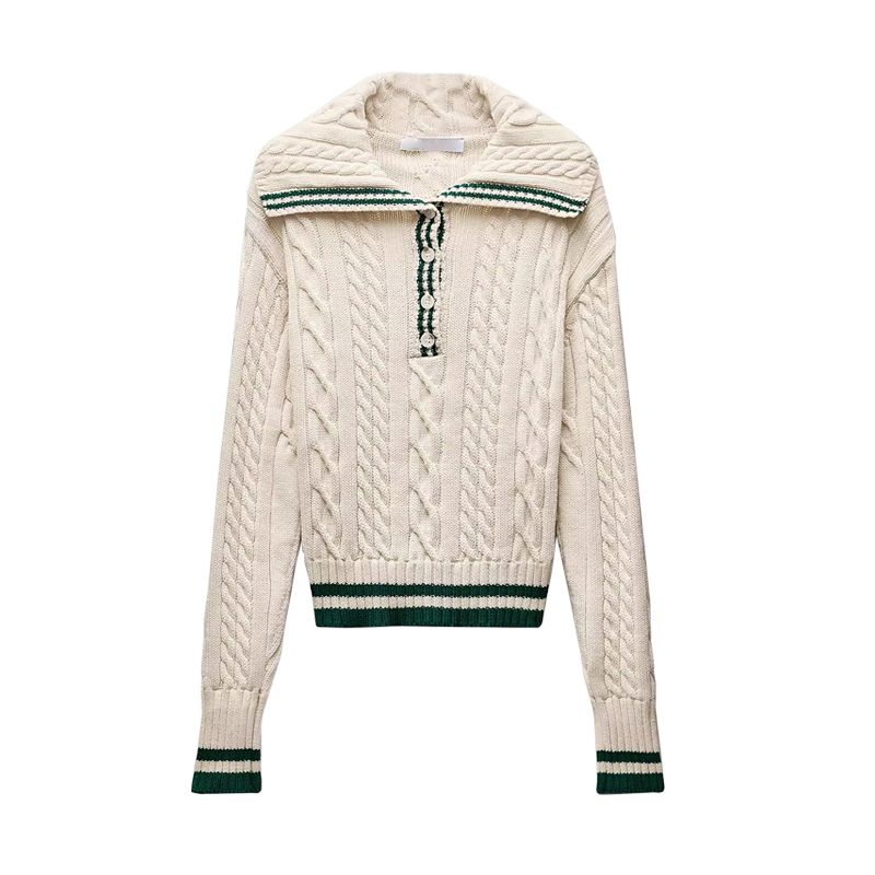 Spring New Women's Clothing Wide Pleated Knitting Mini Skirt 6771048 Eight-Strand Woven Lapel Knitwear 6771047