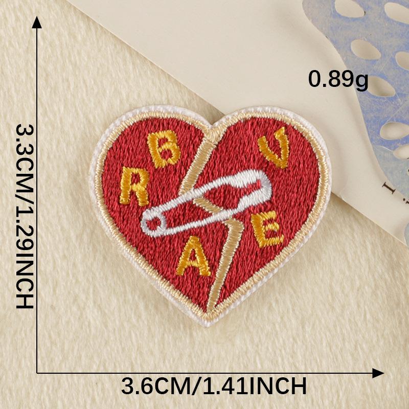 Original Embroidery Label Embroidery Sticker Cartoon Love English Cloth Label Patch Sticker Accessories Cloth Sticker
