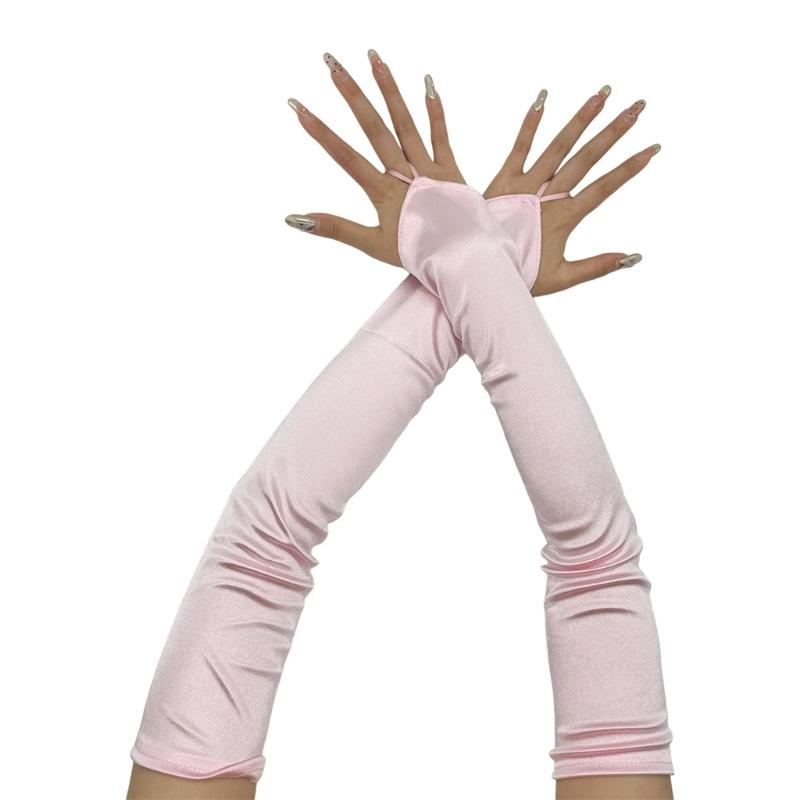 Вечерние атласные перчатки для ужина, выпускные перчатки, длинные перчатки для оперных женщин, дамский тематический выпускной костюм